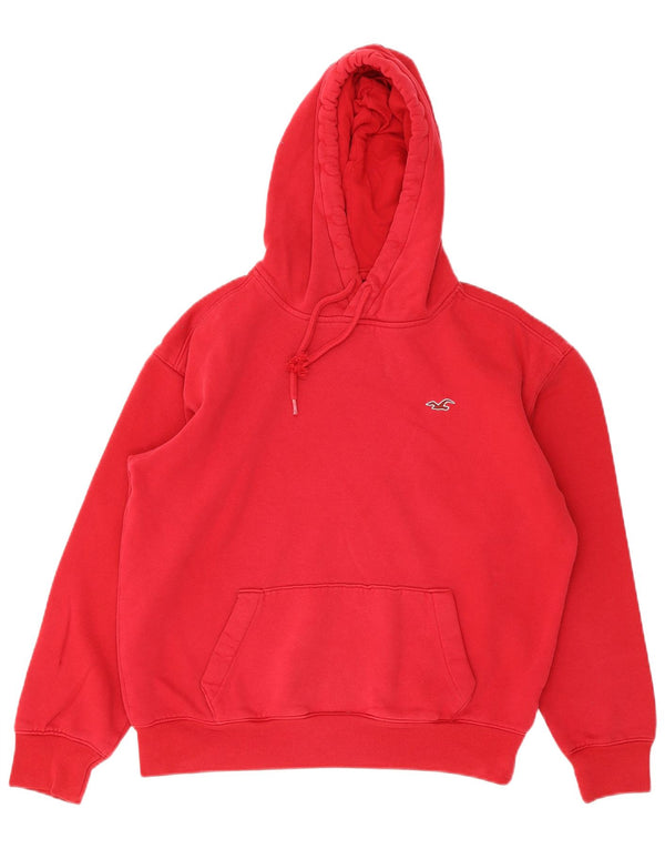 Hollister Mens Hoodie Jumper Médio Algodão Vermelho