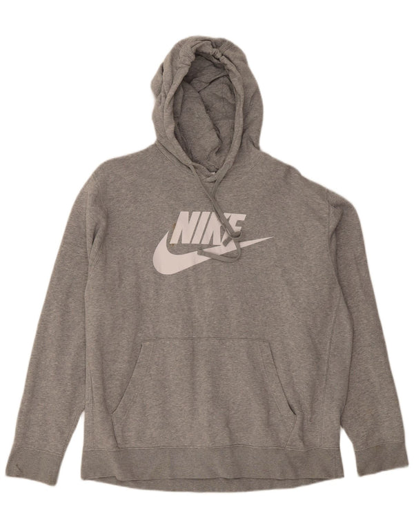 Nike masculino gráfico moletom com capuz XL cinza algodão