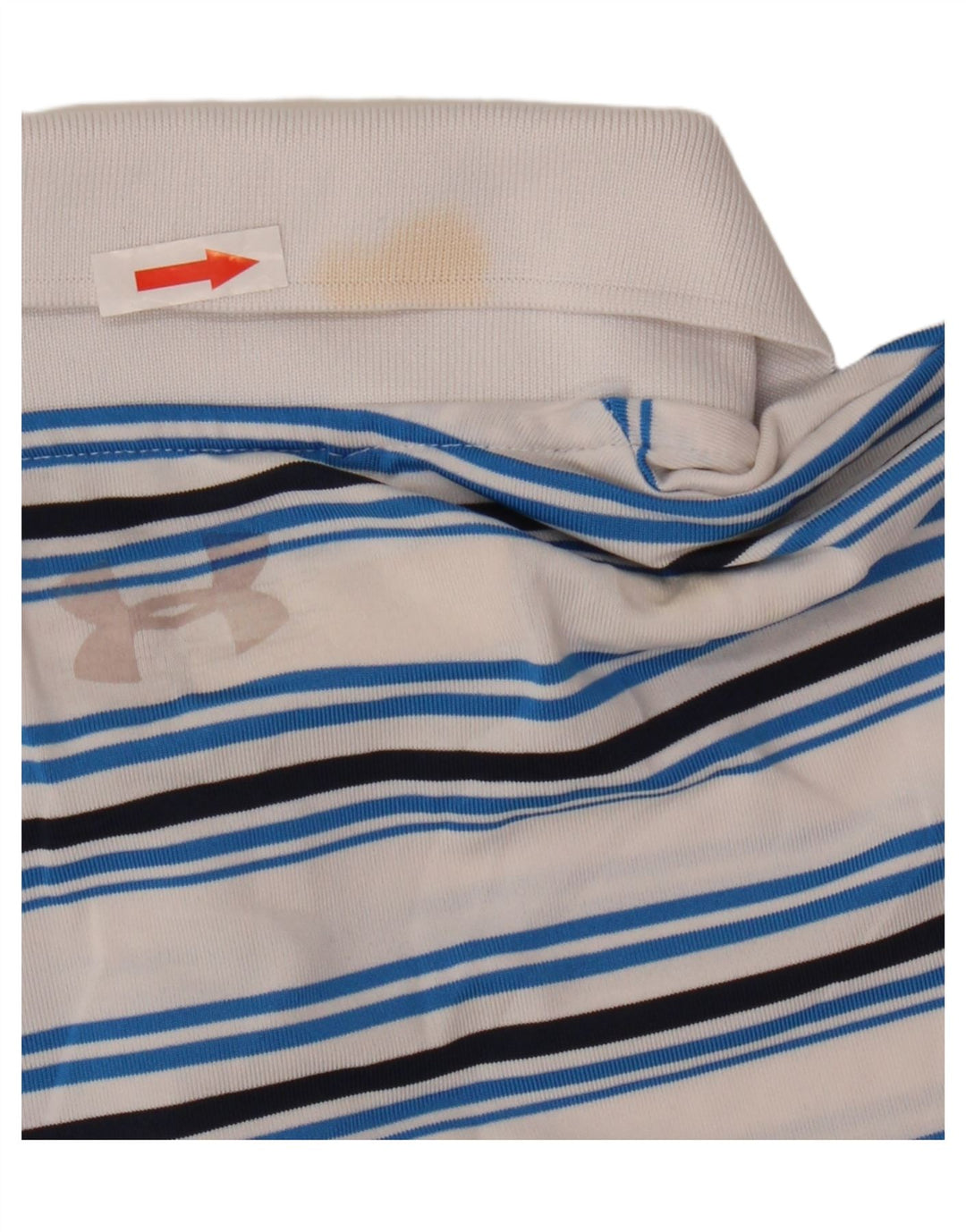 Camisa polo masculina Under Armour XL poliéster listrado branco