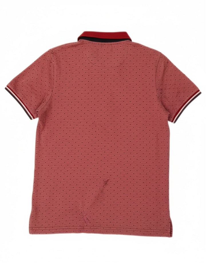 Camisa polo masculina LE SHARK pequena bolinhas vermelhas de algodão