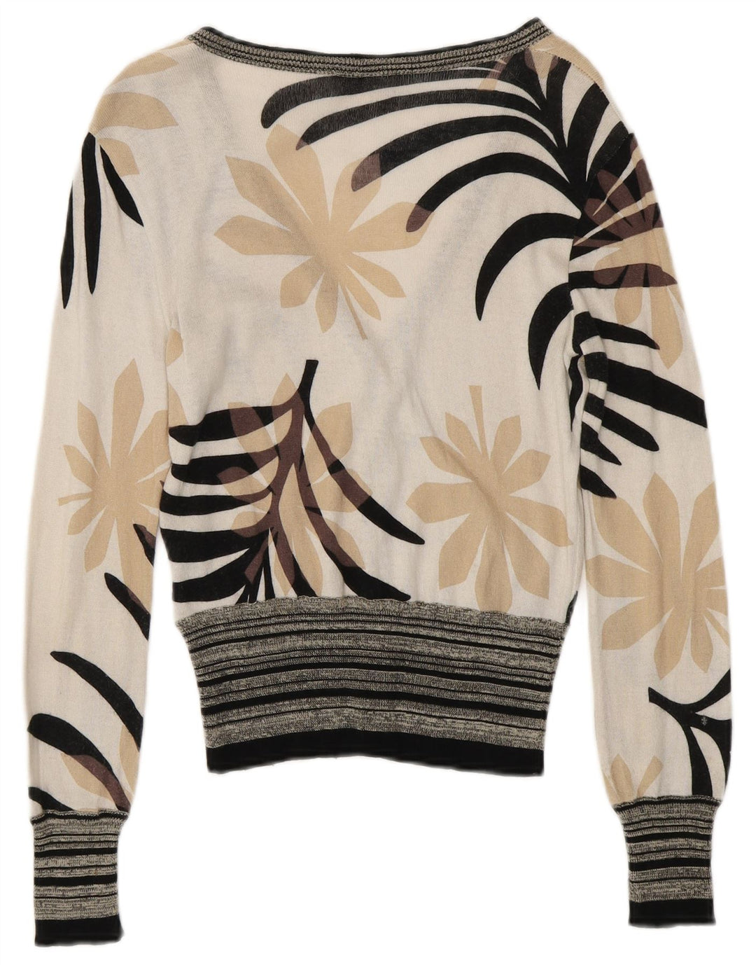 Suéter cardigã feminino ICEBERG UK 6 XS algodão floral branco