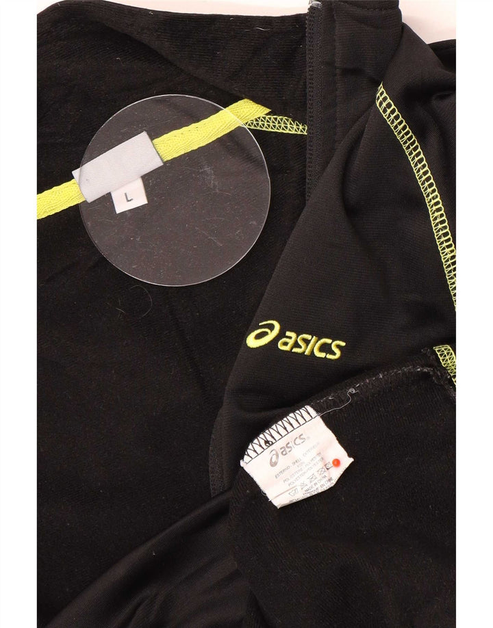 Asics Womens Tracksuit Top Jacket UK 14 Grande Poliéster Preto