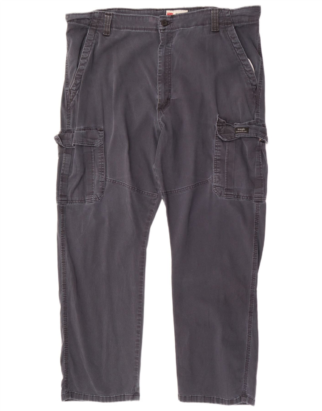Calça cargo masculina Wrangler com ajuste relaxado W42 L30 algodão cinza