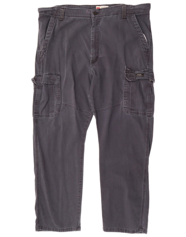 Calça cargo masculina Wrangler com ajuste relaxado W42 L30 algodão cinza