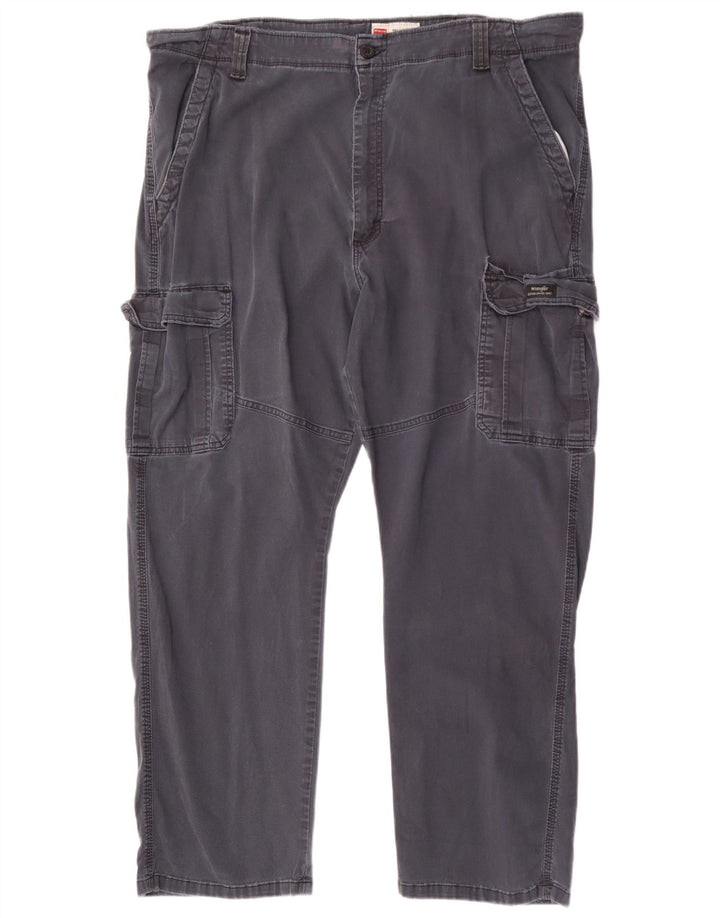 Calça cargo masculina Wrangler com ajuste relaxado W42 L30 algodão cinza