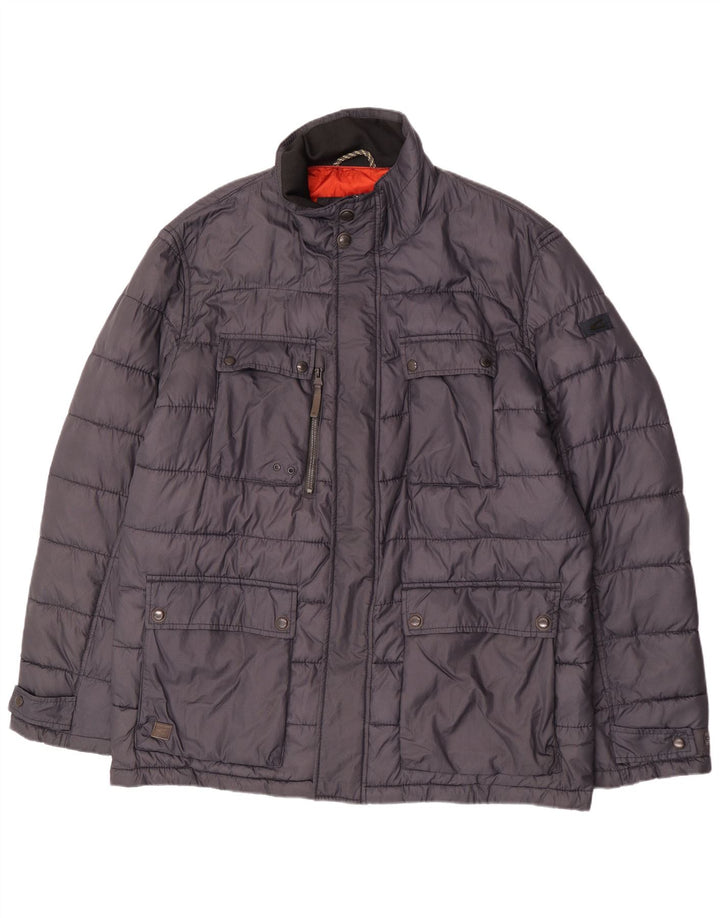 Jaqueta acolchoada masculina Camel Active IT 58 4XL cinza poliamida