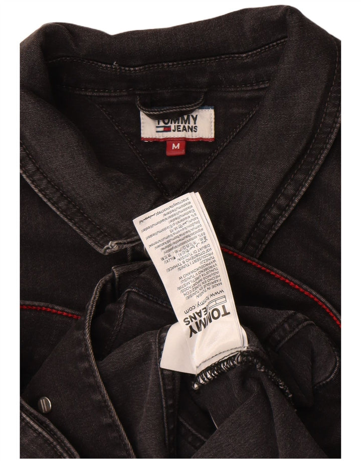 Jaqueta jeans feminina Tommy Hilfiger UK 12 algodão preto médio