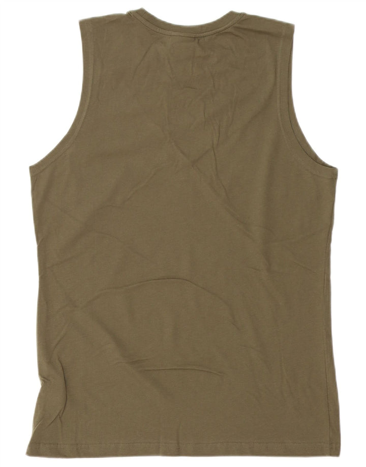 Colete gráfico masculino THINK PINK Top grande de algodão cáqui