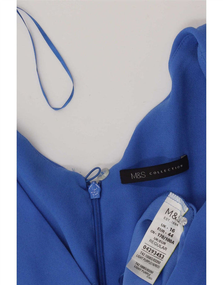 Vestido feminino Marks & Spencer UK 16 grande poliéster azul