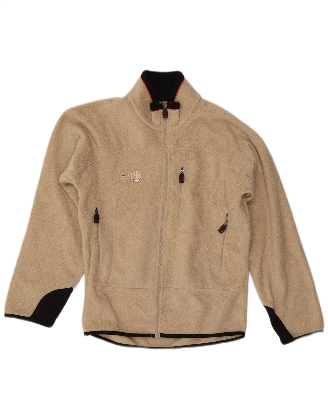Fila Mens Fleece Jacket UK 36 Pequeno Poliéster Bege