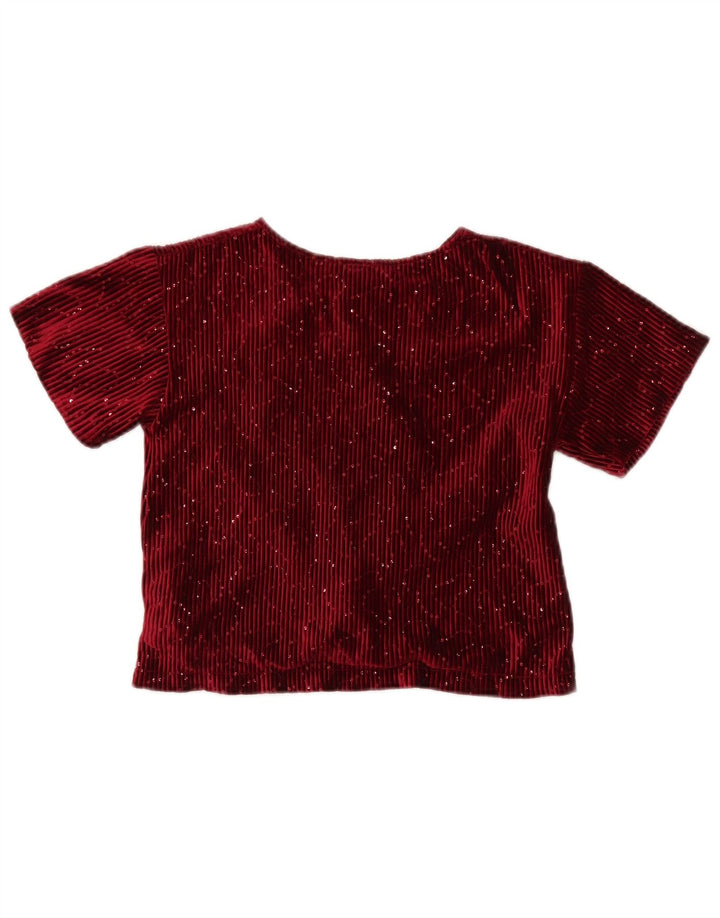 Blusa Zara Girls Velour Top 9-10 Anos Poliéster Vermelho