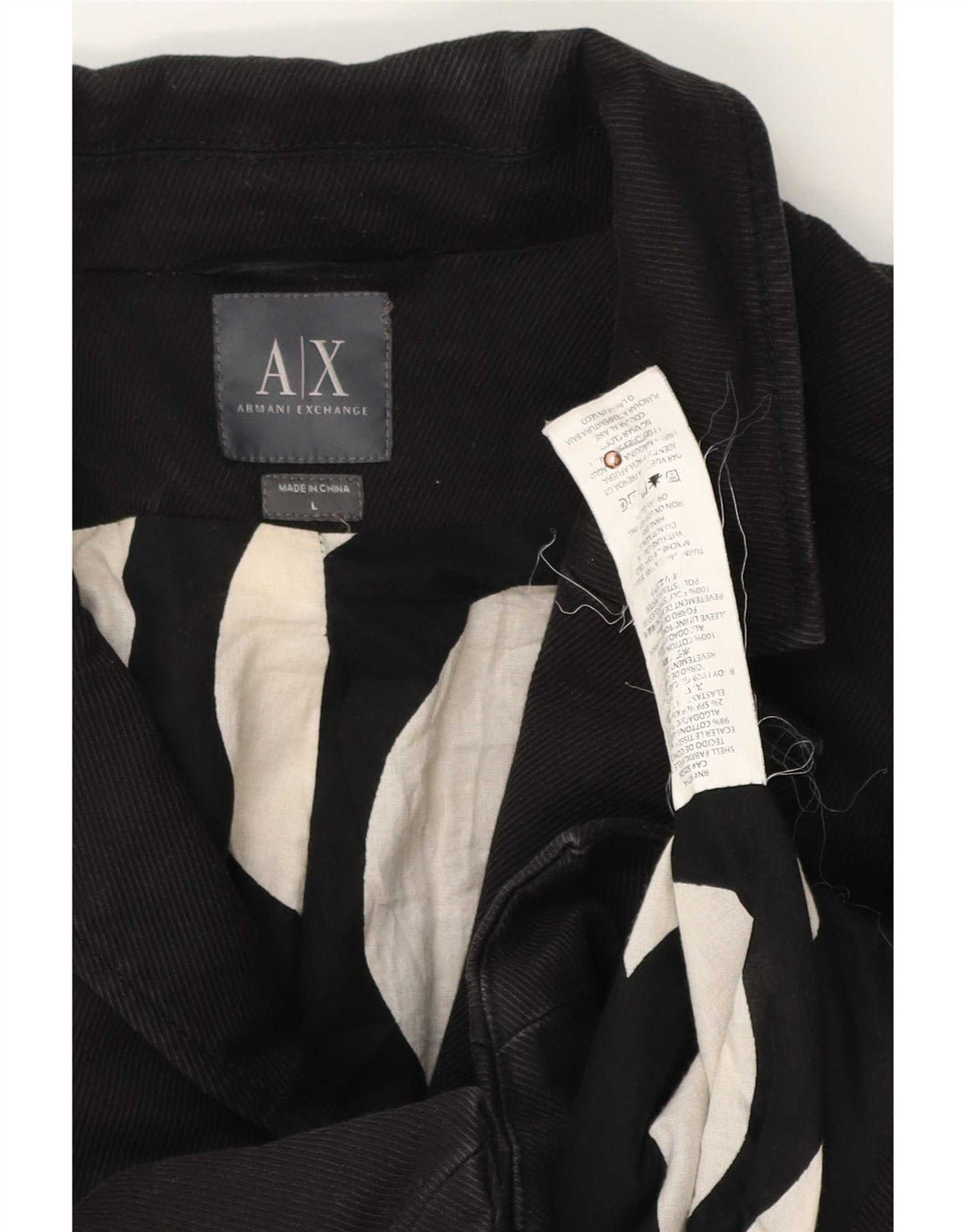 Jaqueta Bolero feminina Armani Exchange com 3 botões Reino Unido 14 grande algodão preto