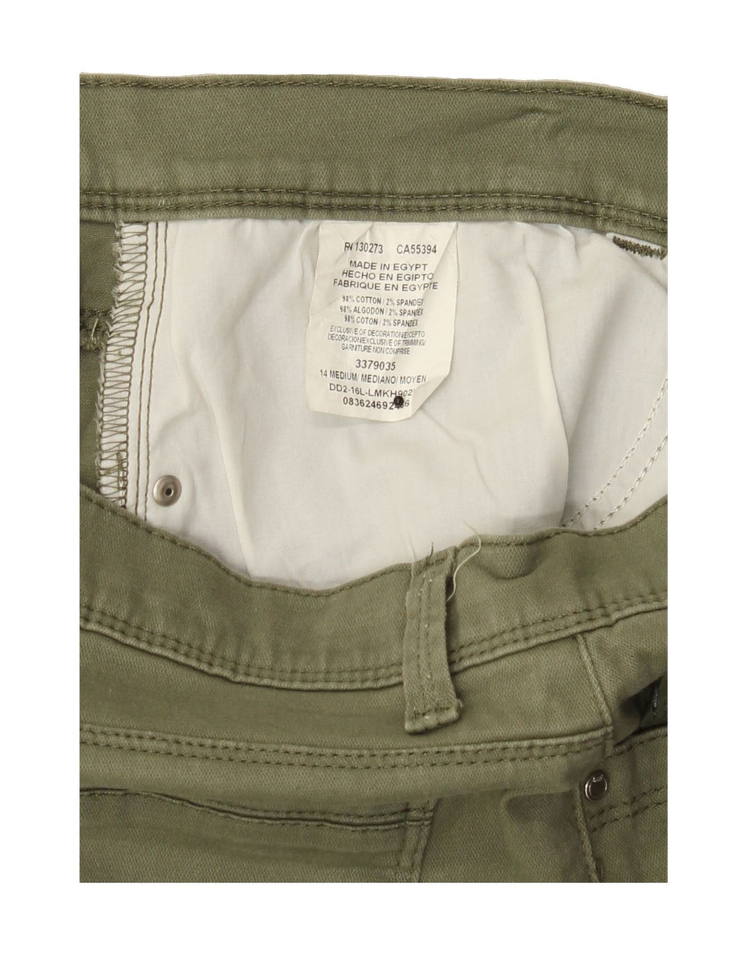 LEE Womens Easy Fit Slim Cropped Trousers W32 L24 Green Cotton Vintage Lee and Second-Hand Lee from Messina Hembry 