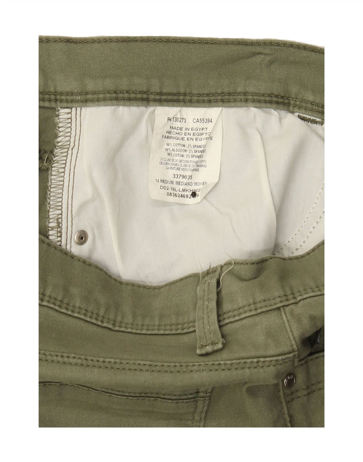LEE Womens Easy Fit Slim Cropped Trousers W32 L24 Green Cotton Vintage Lee and Second-Hand Lee from Messina Hembry 