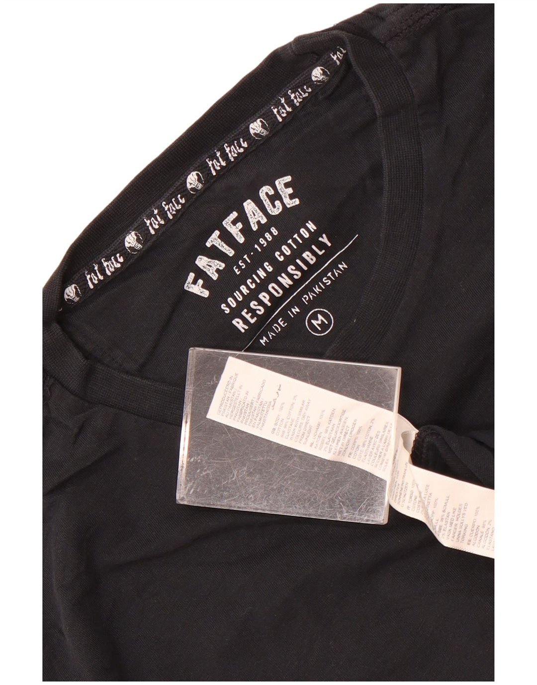 Camiseta masculina Fat Face Top médio algodão preto