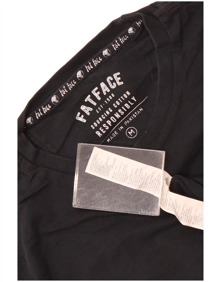 Camiseta masculina Fat Face Top médio algodão preto