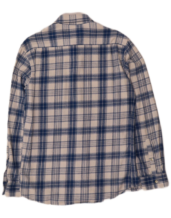 Camisa masculina de flanela Jack Wills algodão xadrez azul médio