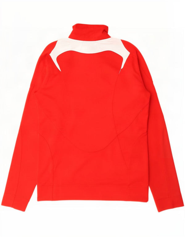 Adidas Womens Tracksuit Top Jacket UK 10 Small Red Colourblock Poliéster