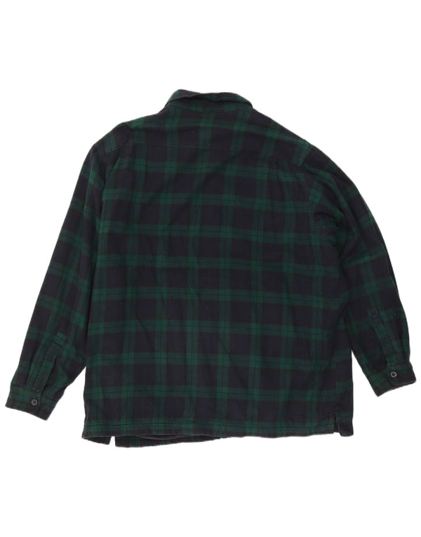 Camisa masculina de flanela L.L.Bean L.L.Bean XL verde algodão xadrez