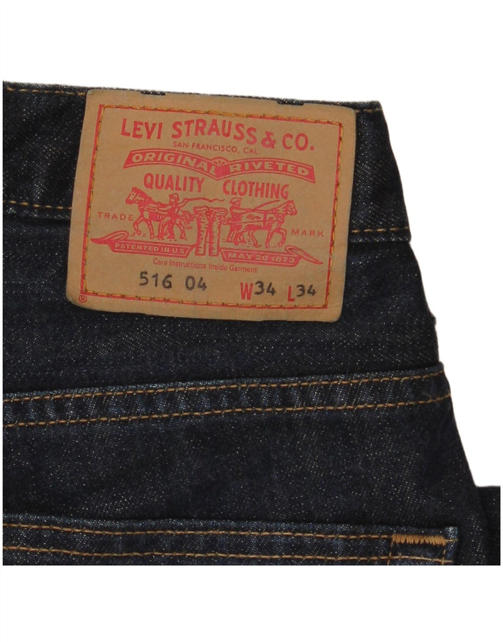 Calça jeans feminina Levi's 516 Bootcut W34 L34 Azul
