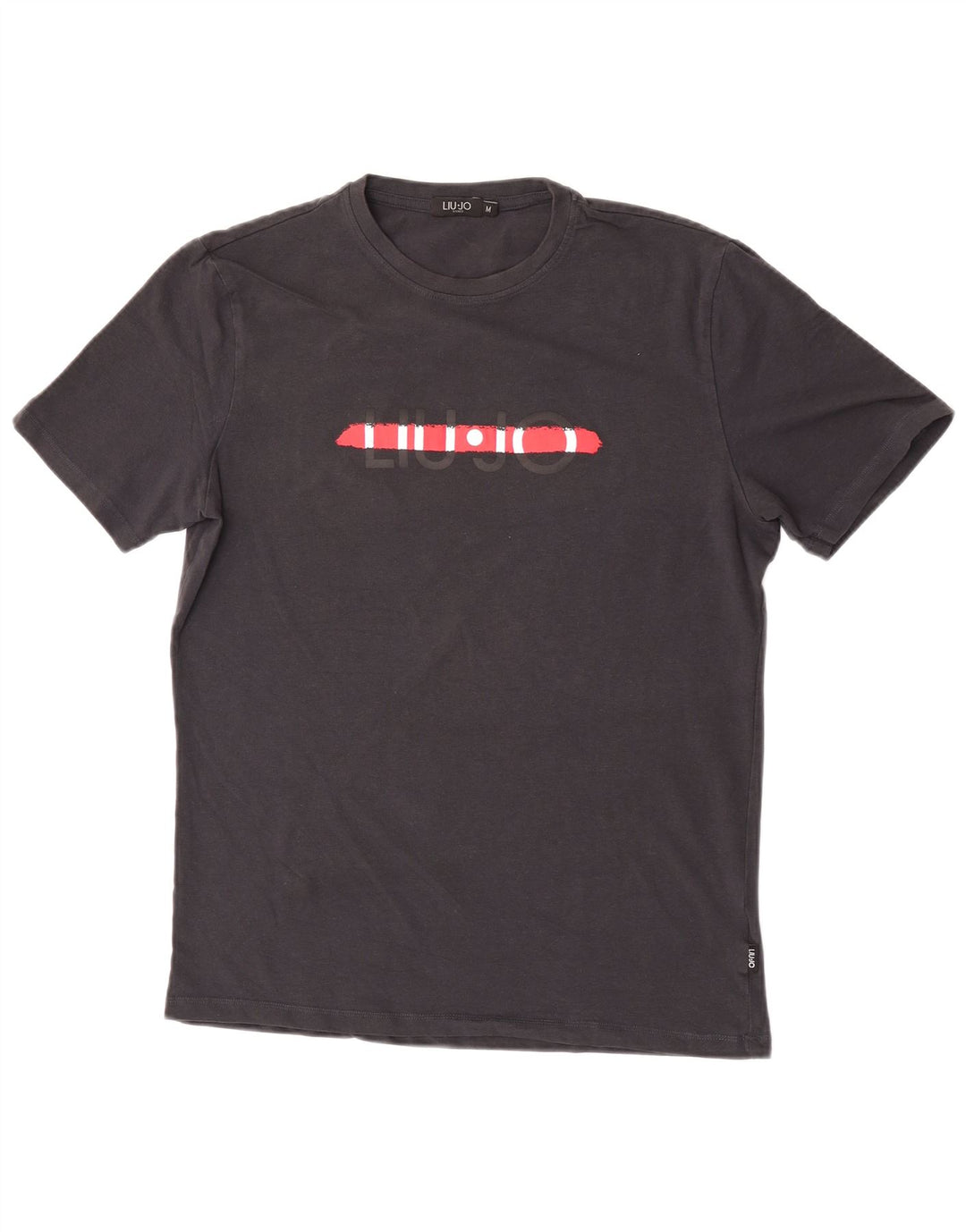 Liu Jo Camiseta masculina gráfica Top médio preto