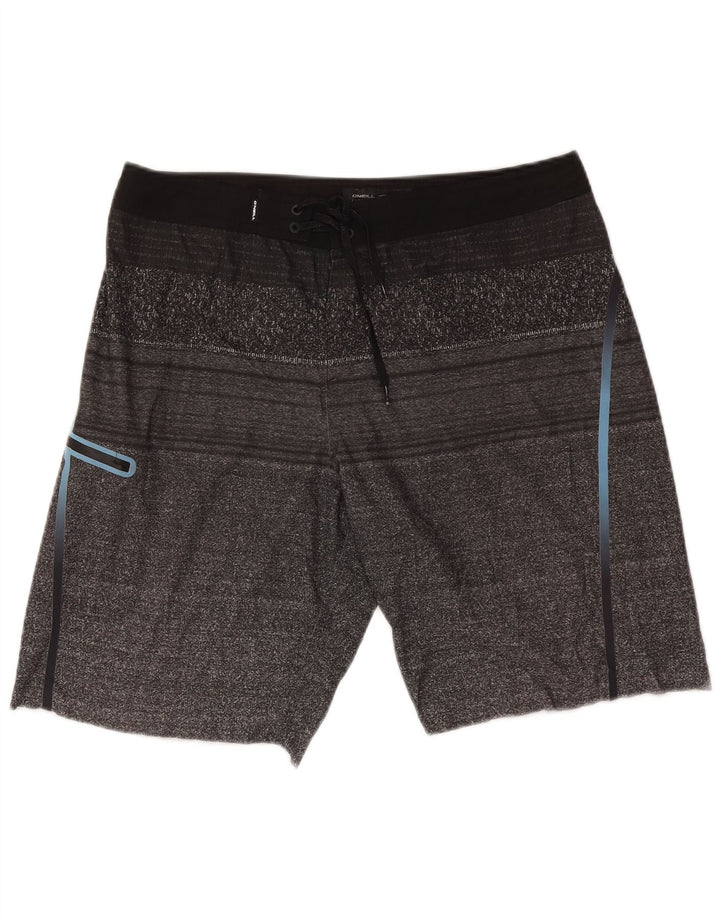 Shorts de natação masculino O'Neill grande viscose listrada cinza