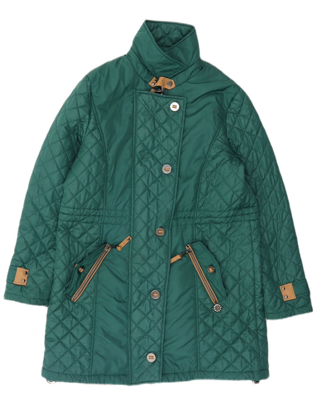 Casaco corta-vento acolchoado feminino Paco Boutique UK 16 poliéster verde grande