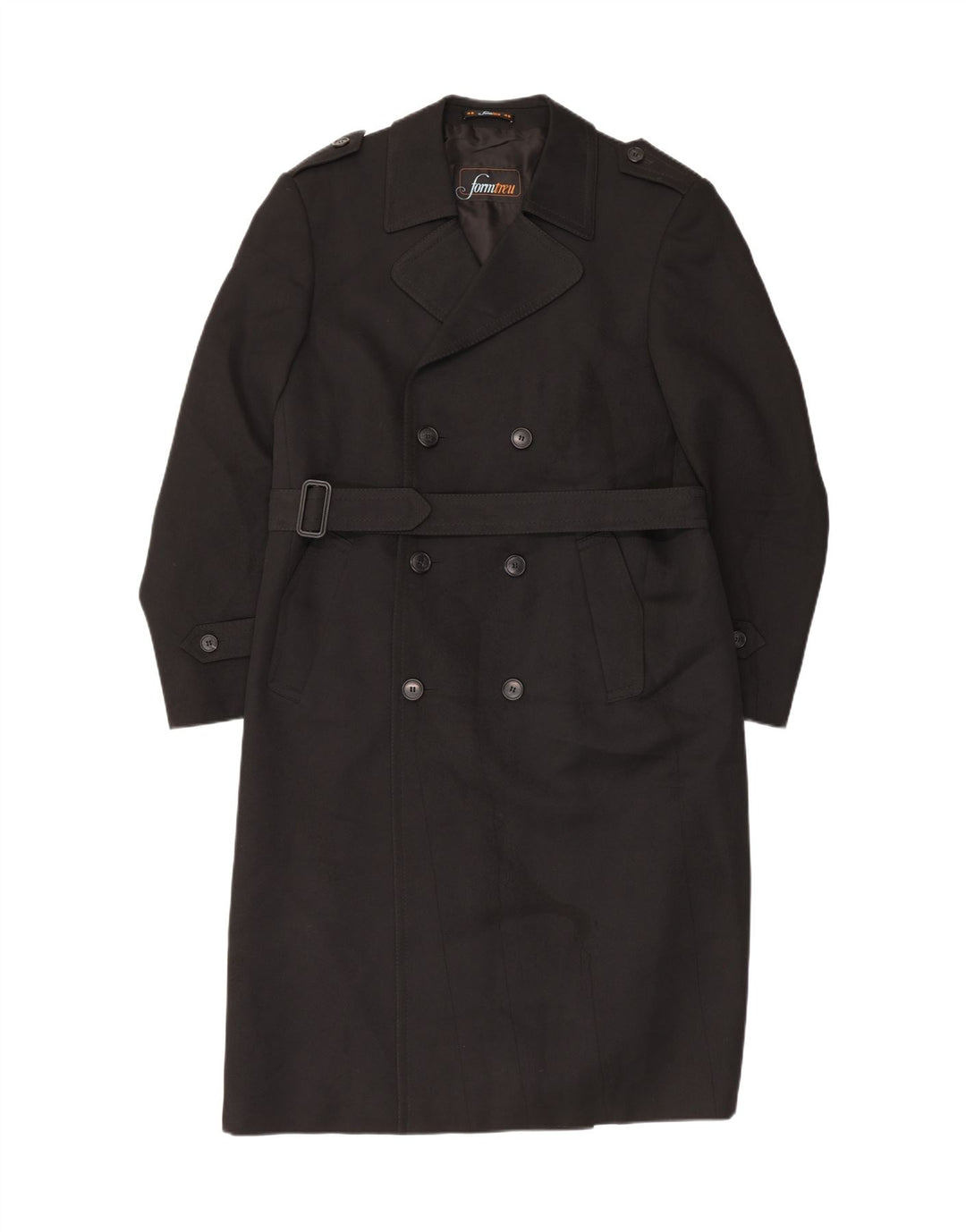 Trench Coat Masculino FORMTREU EU 46 Pequeno Poliéster Preto