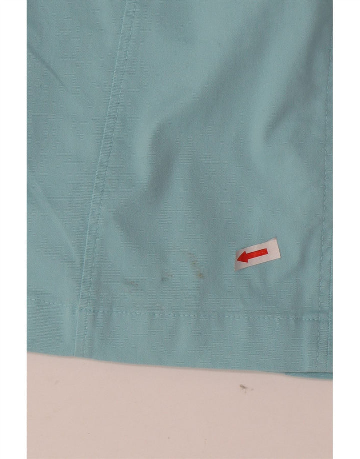 Vestido feminino Boden sem mangas com bainha UK 12 algodão azul médio