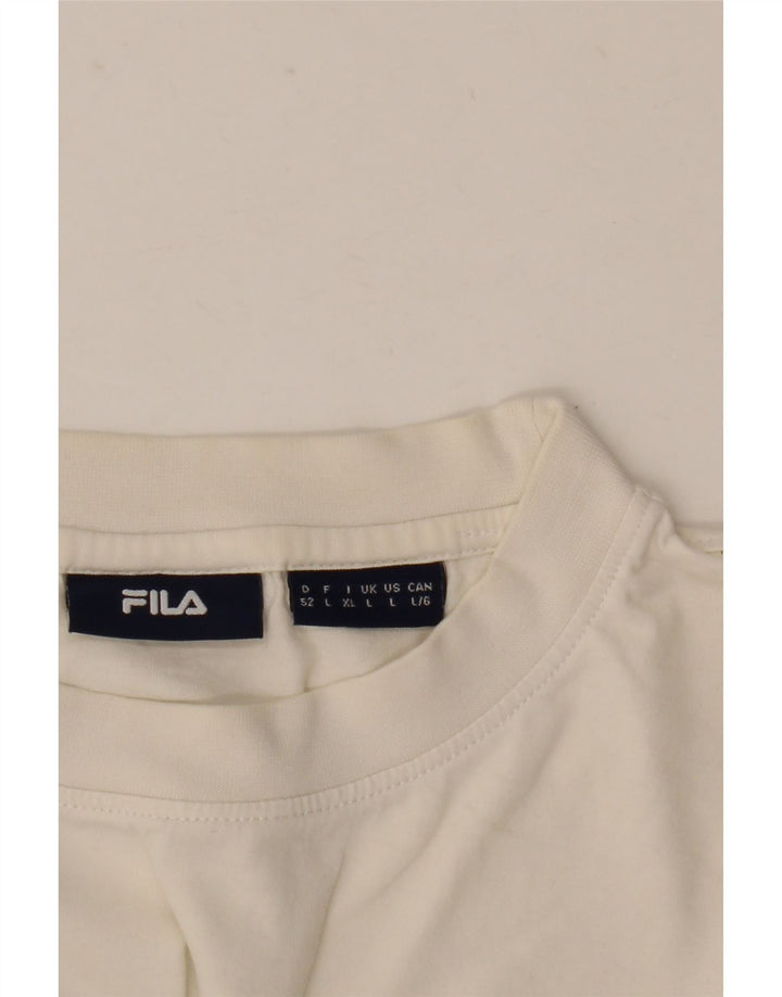 Fila Mens Graphic T-Shirt Top Grande Branco