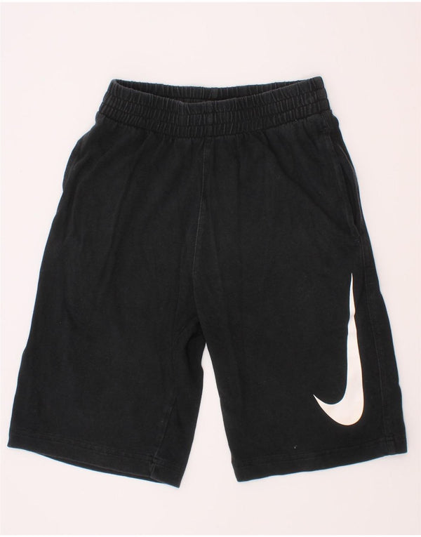 Shorts esportivos gráficos Nike Boys 8-9 anos pequenos de algodão preto