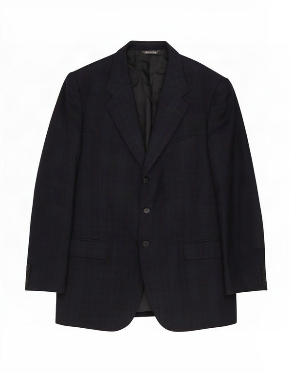 Jaqueta blazer masculina Paul & Shark Yachting com 3 botões IT 52 XL azul marinho xadrez