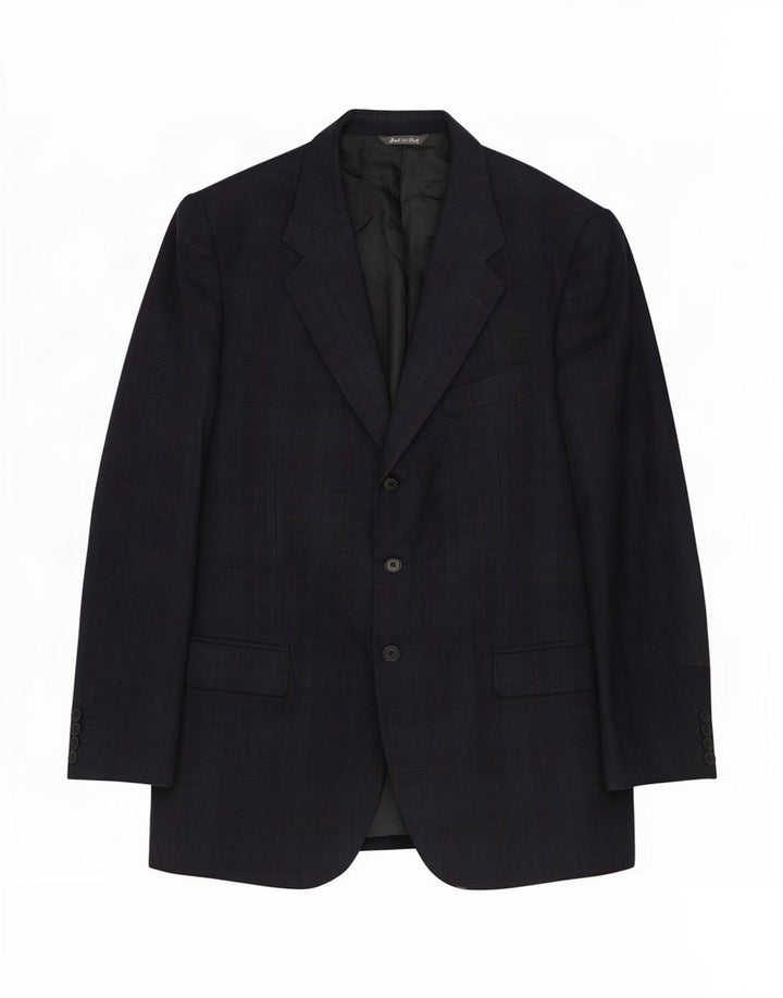 Jaqueta blazer masculina Paul & Shark Yachting com 3 botões IT 52 XL azul marinho xadrez