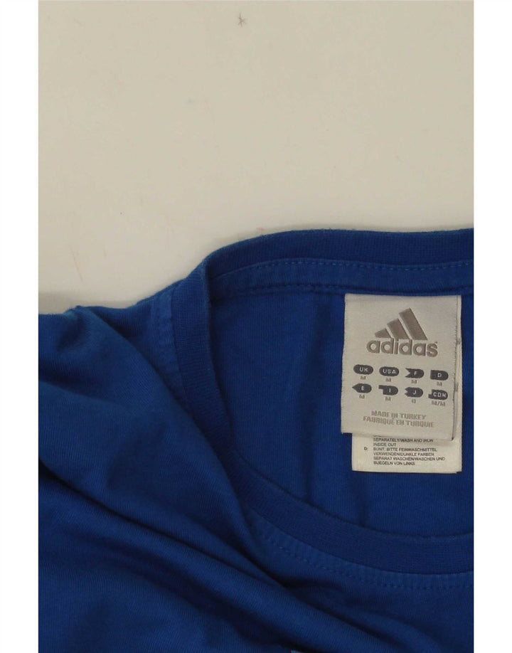 Adidas Mens Graphic T-Shirt Top Médio Algodão Azul