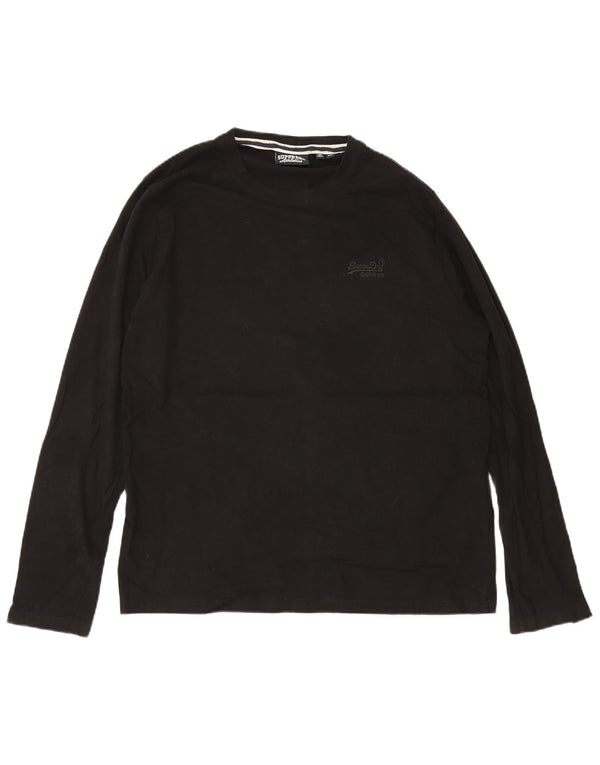 Top masculino Superdry manga comprida 2XL algodão preto