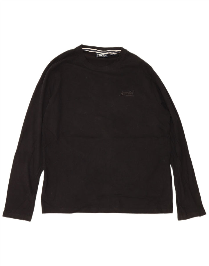 Top masculino Superdry manga comprida 2XL algodão preto