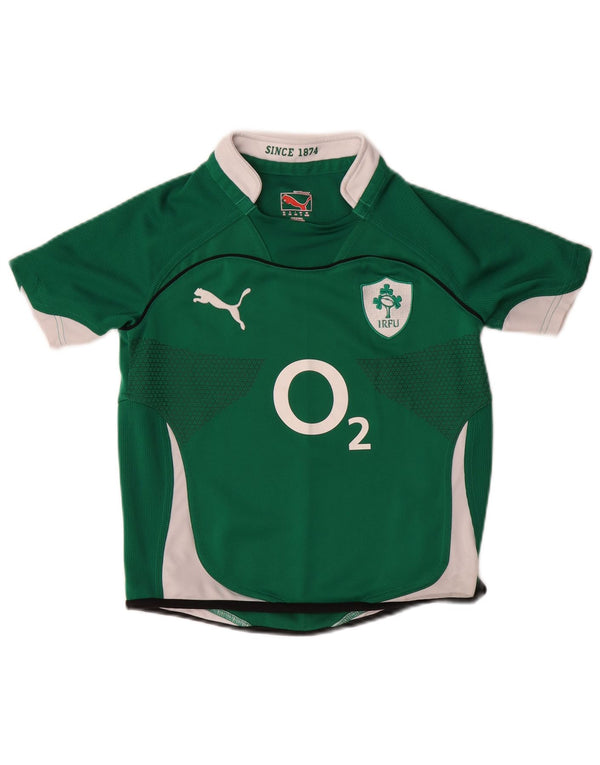 Camiseta PUMA Boys IRFU Graphic Top 9-10 anos Verde Colorblock