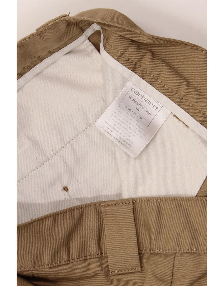 Carhartt Mens Straight Chino Calças W30 L30 Poliéster Bege