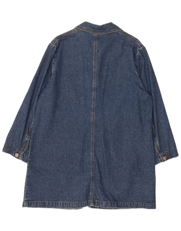 Vintage Womens Denim Coat UK 18 XL Blue Cotton