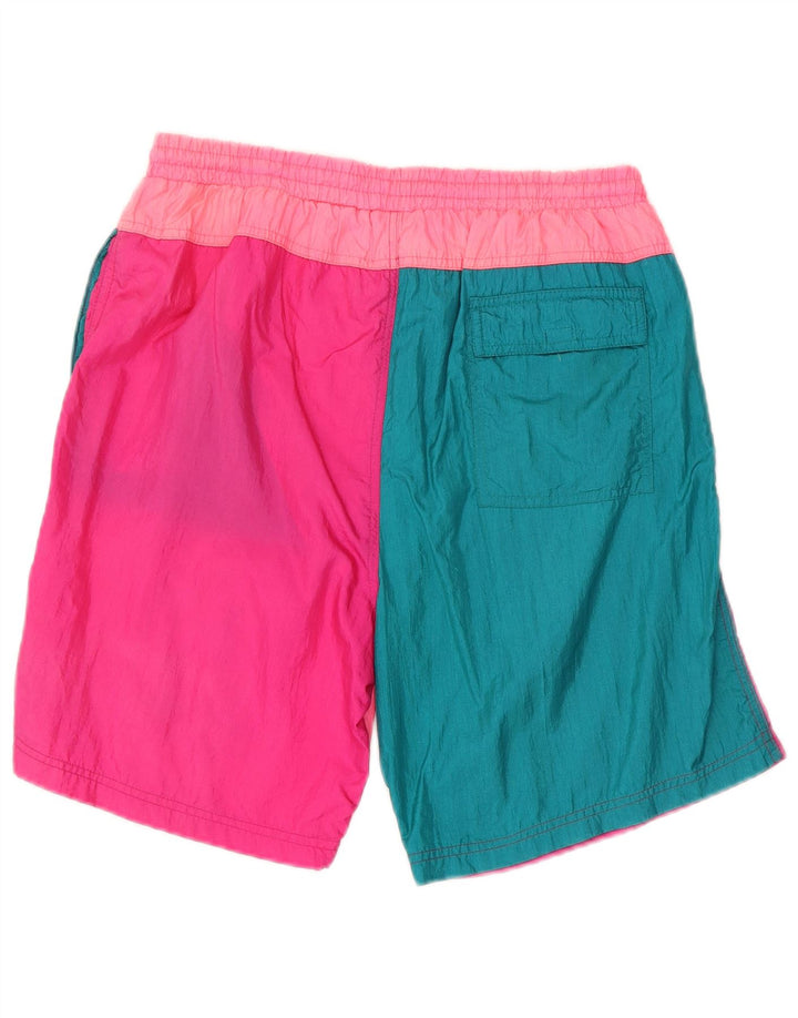 Roupa de banho masculina vintage XL rosa Colourblock poliamida