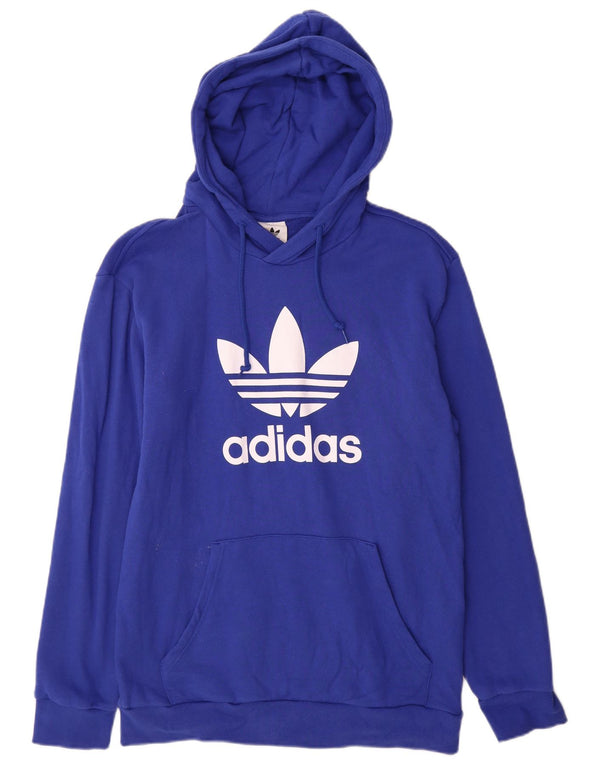 Adidas Mens Graphic Hoodie Jumper Médio Algodão Azul