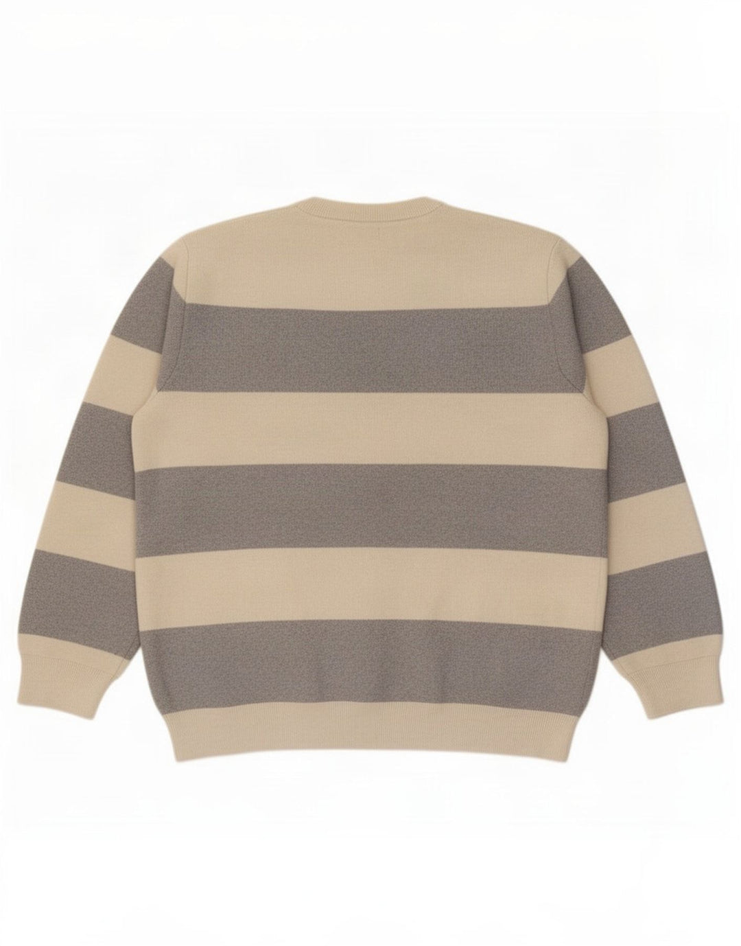 Suéter masculino Marks & Spencer com gola redonda XL poliéster listrado bege