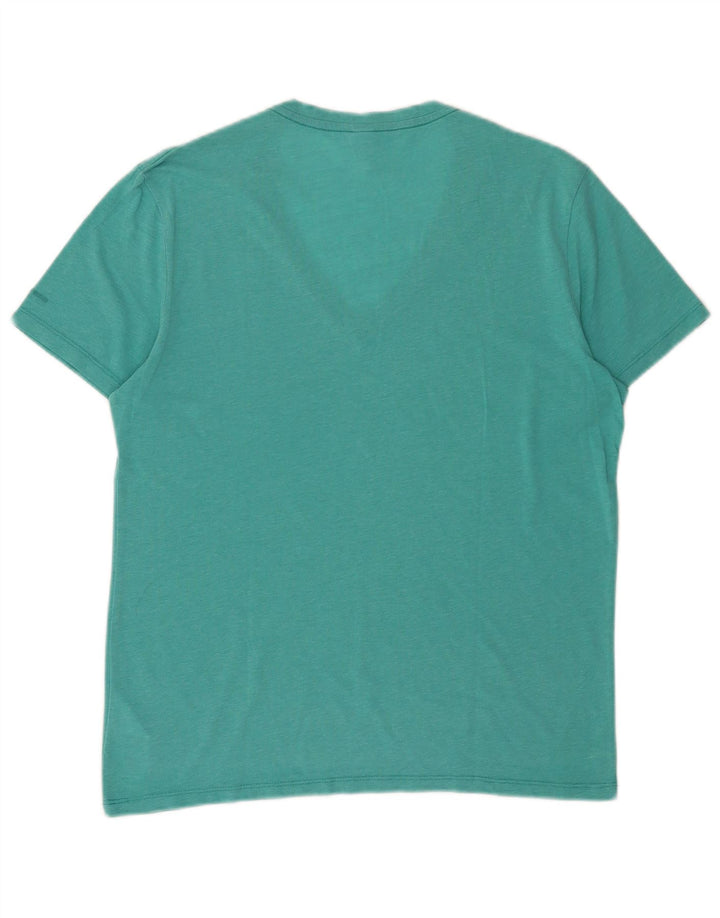 Camiseta masculina G-Star Top médio algodão turquesa