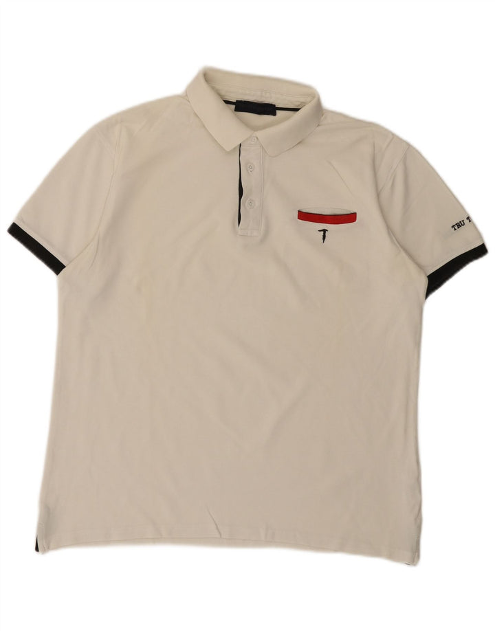 Camisa polo masculina Trussardi grande algodão branco
