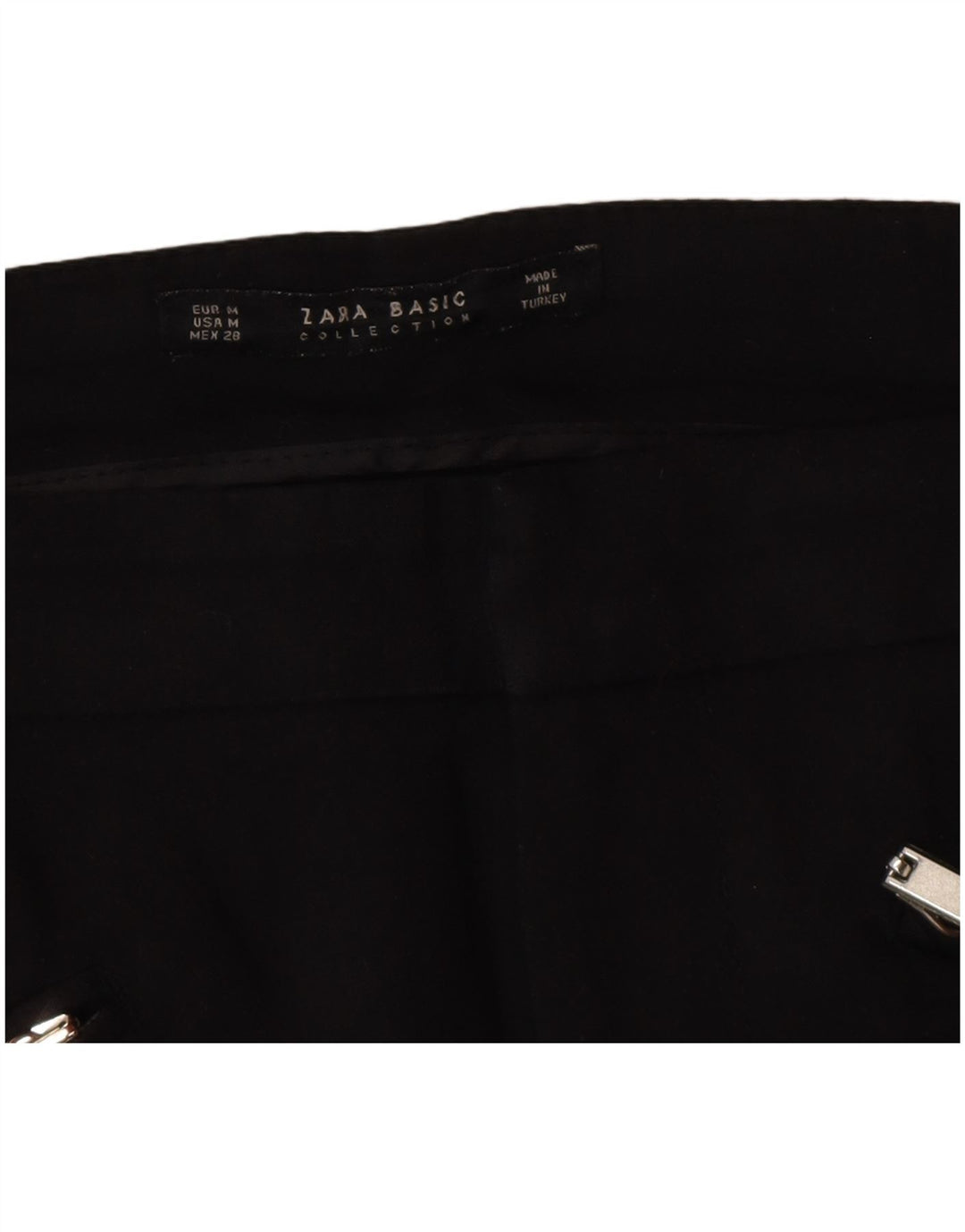 Zara Calça feminina casual slim média W28 L28 preta