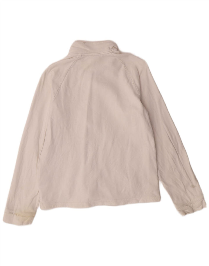 ADIDAS Womens Tracksuit Top Jacket UK 14 Grande Algodão Branco
