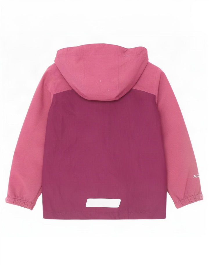 Jaqueta de chuva com capuz para meninas Berghaus 5-6 anos poliéster colorblock marrom