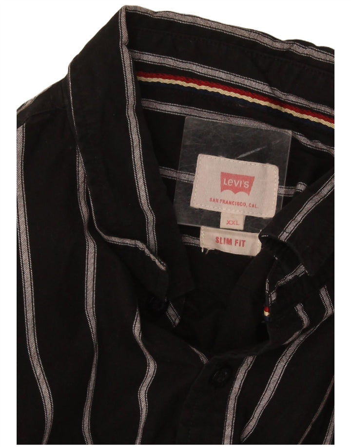 Camisa Levi's Masculina Slim Fit 2XL Listrada Preta
