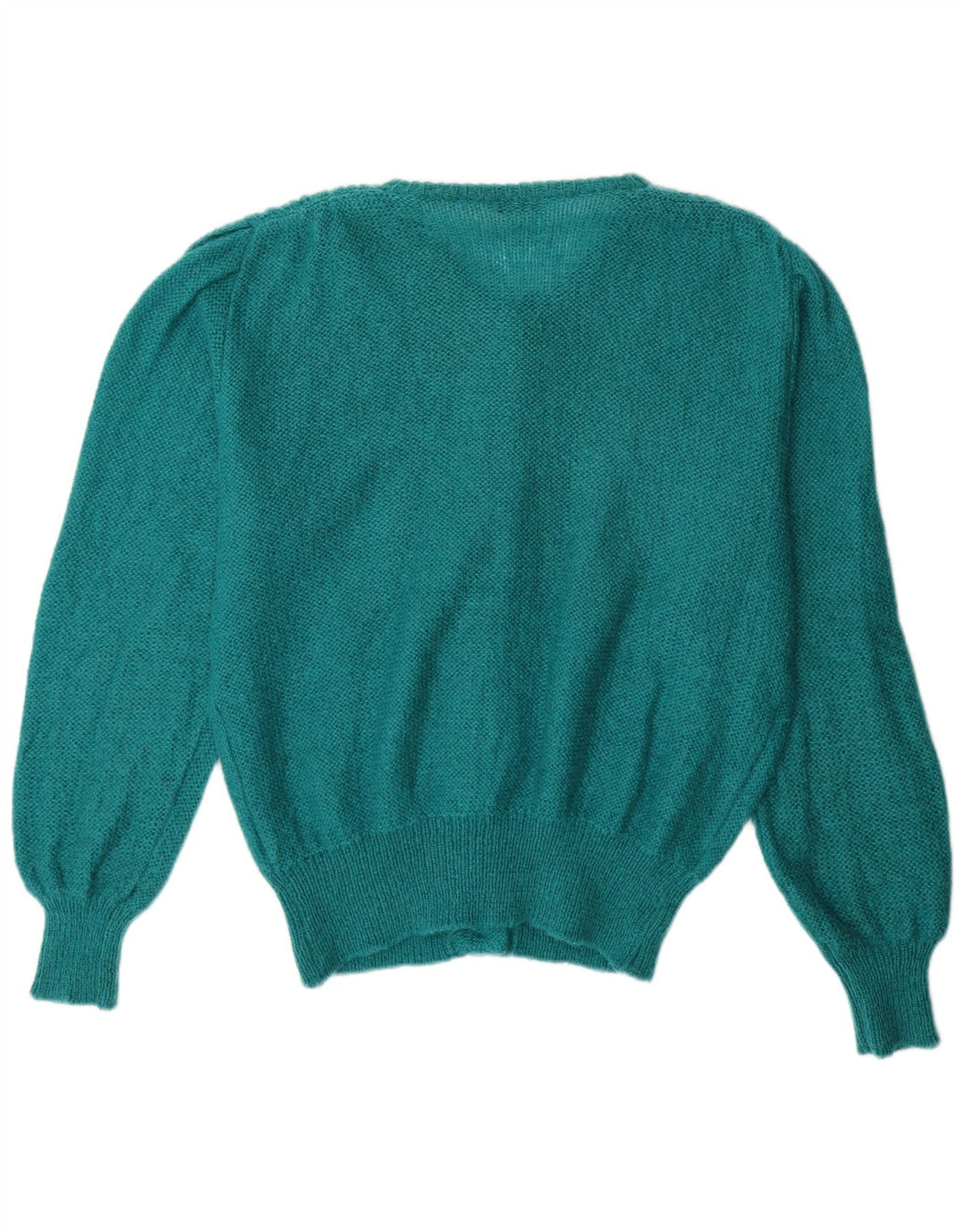Suéter cardigã feminino VINTAGE Reino Unido 14 grande mohair verde