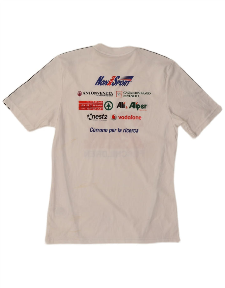 ADIDAS Mens Climalite Graphic T-Shirt Top Pequeno Poliéster Branco